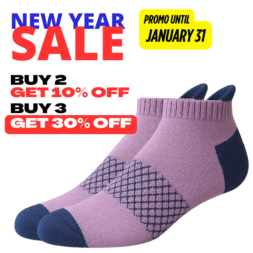 New Year Sale Ankle-Length Nylon Running Socks with Cushioned Sole & Arch Support