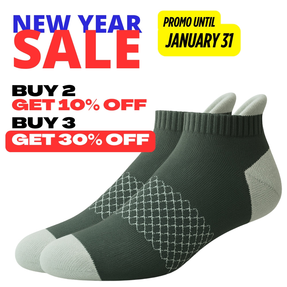 New Year Sale Ankle-Length Nylon Running Socks with Cushioned Sole & Arch Support