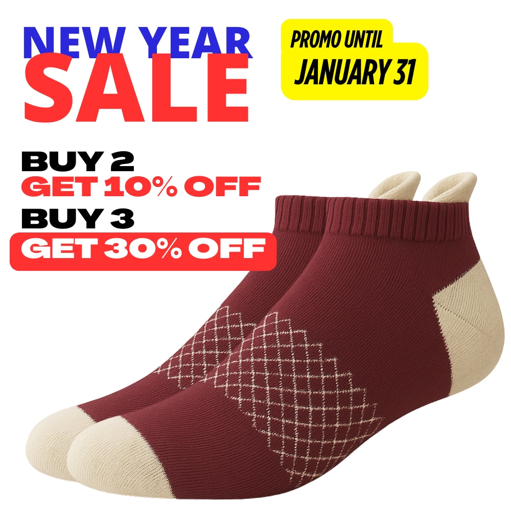 New Year Sale Ankle-Length Nylon Running Socks with Cushioned Sole & Arch Support