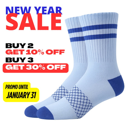 New Year Sale Quarter-Length Nylon Running Socks with Cushioned Sole & Arch Support