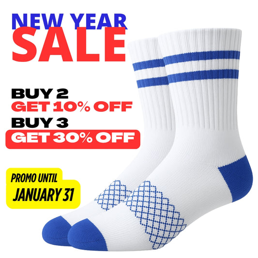 New Year Sale Quarter-Length Nylon Running Socks with Cushioned Sole & Arch Support