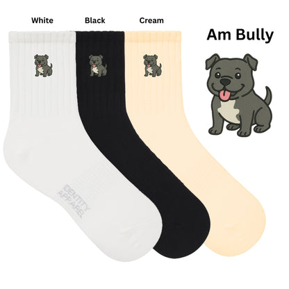 Pup Culture 2 Collection Dog Embroidered Basic Cotton Socks with Arch Support