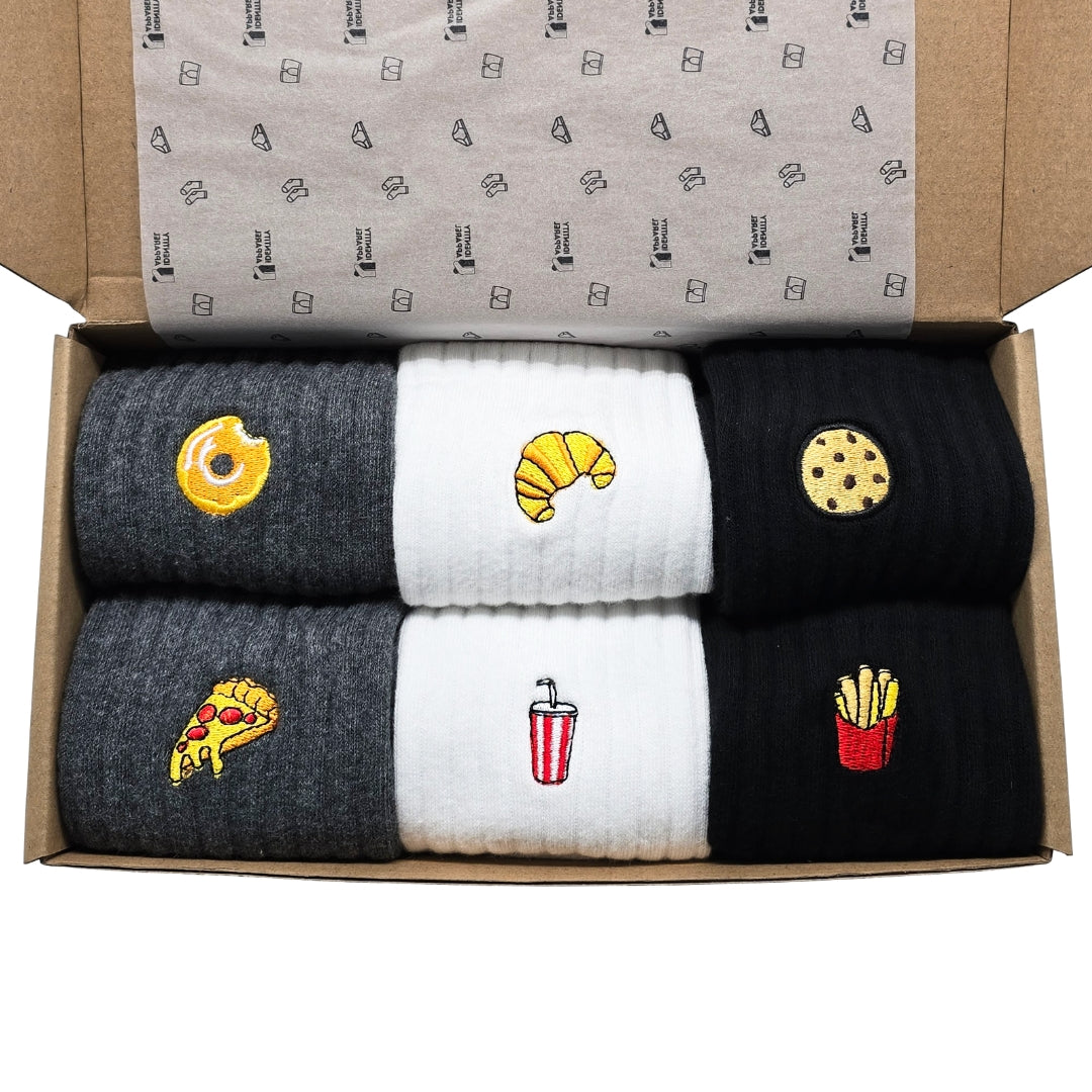 Holiday Socks Box Sets Collection Basic Crew Length Socks with Icon Embroidery