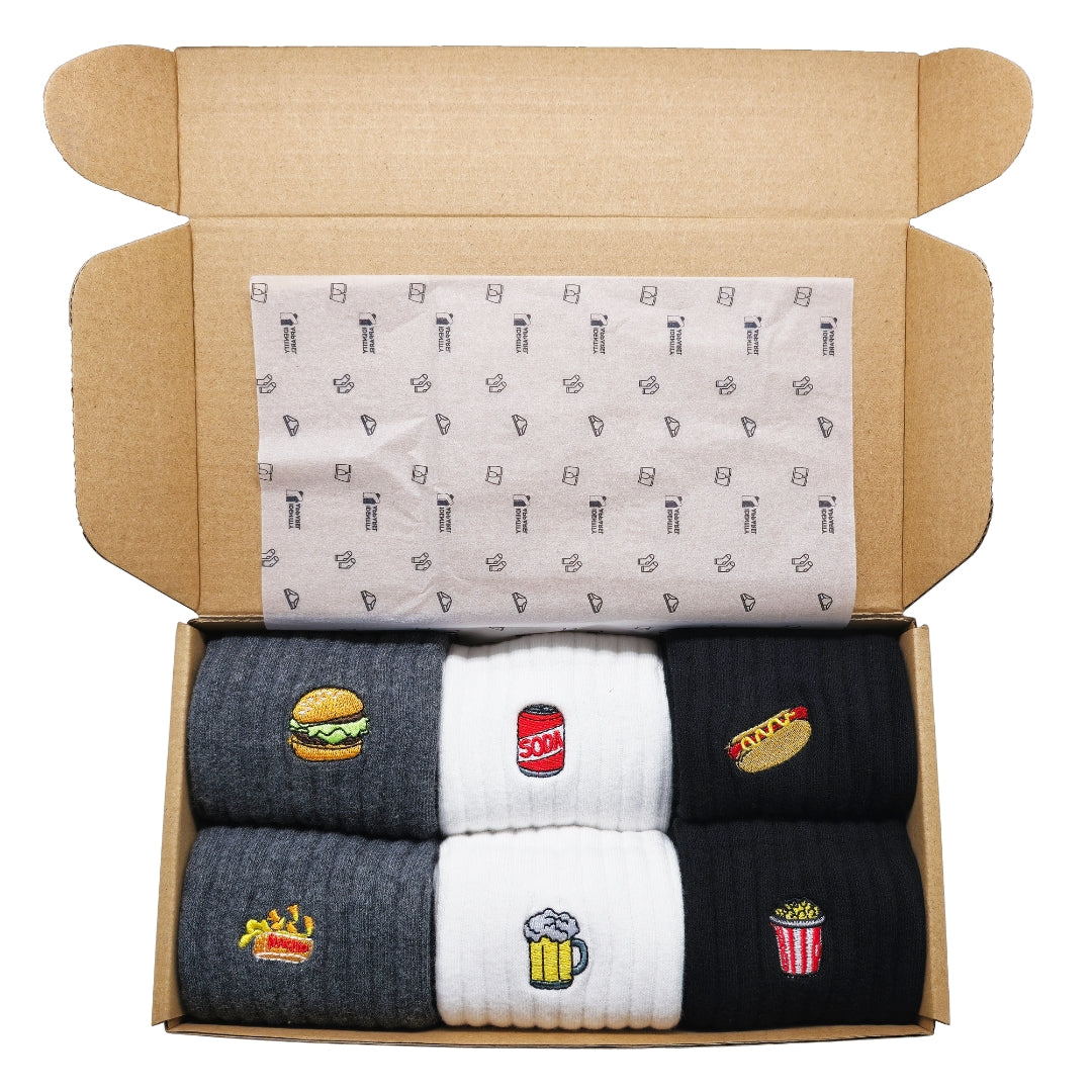 Holiday Socks Box Sets Collection Basic Crew Length Socks with Icon Embroidery