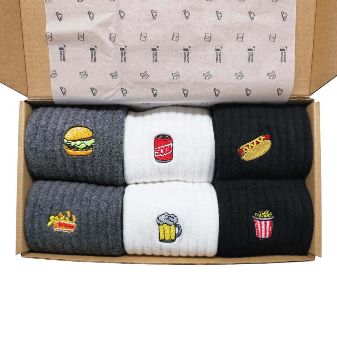 Holiday Socks Box Sets Collection Basic Crew Length Socks with Icon Embroidery