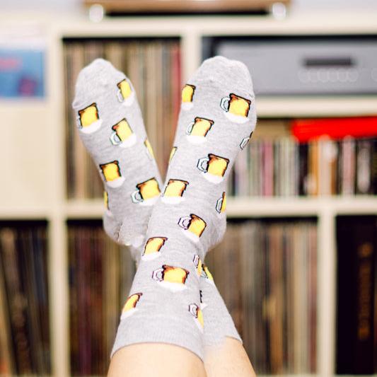 Beer Stein Printed Crew Length Socks