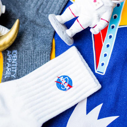 Basic Crew Socks with NASA Embroidery