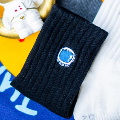 Basic Crew Socks with Astro Embroidery