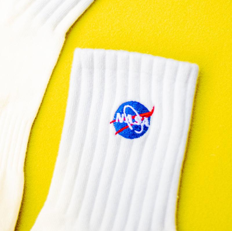 Basic Crew Socks with NASA Embroidery