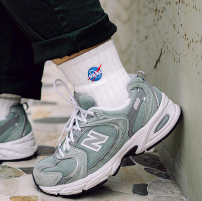 Basic Crew Socks with NASA Embroidery