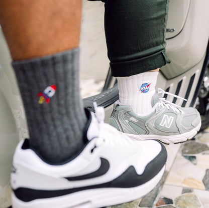 Basic Crew Socks with NASA Embroidery