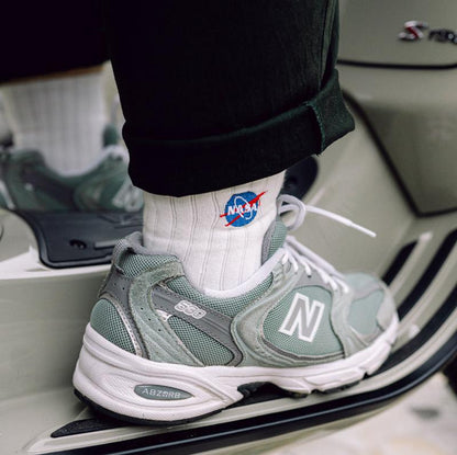 Basic Crew Socks with NASA Embroidery