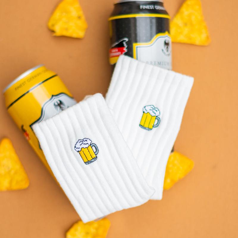 Basic Crew Socks with Beer Stein Embroidery