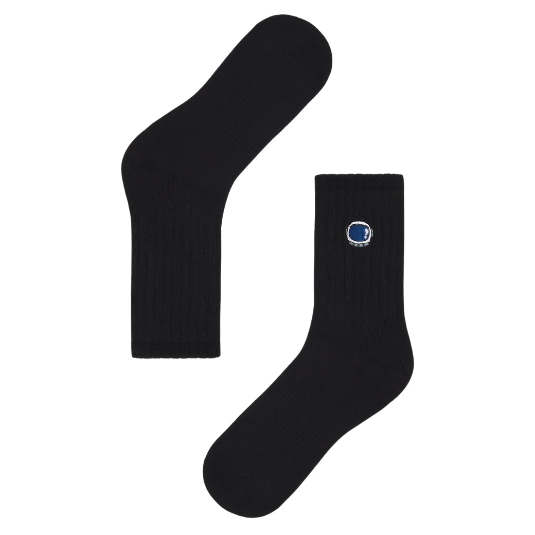 Basic Crew Socks with Astro Embroidery