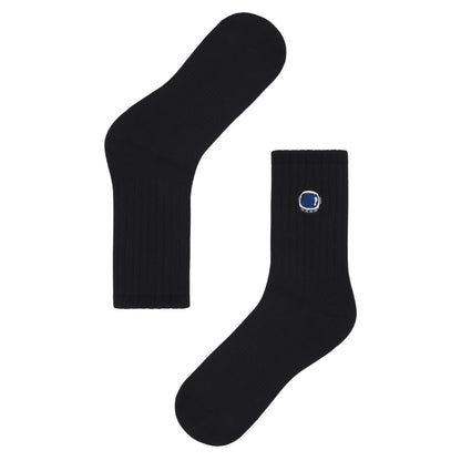 Basic Crew Socks with Astro Embroidery