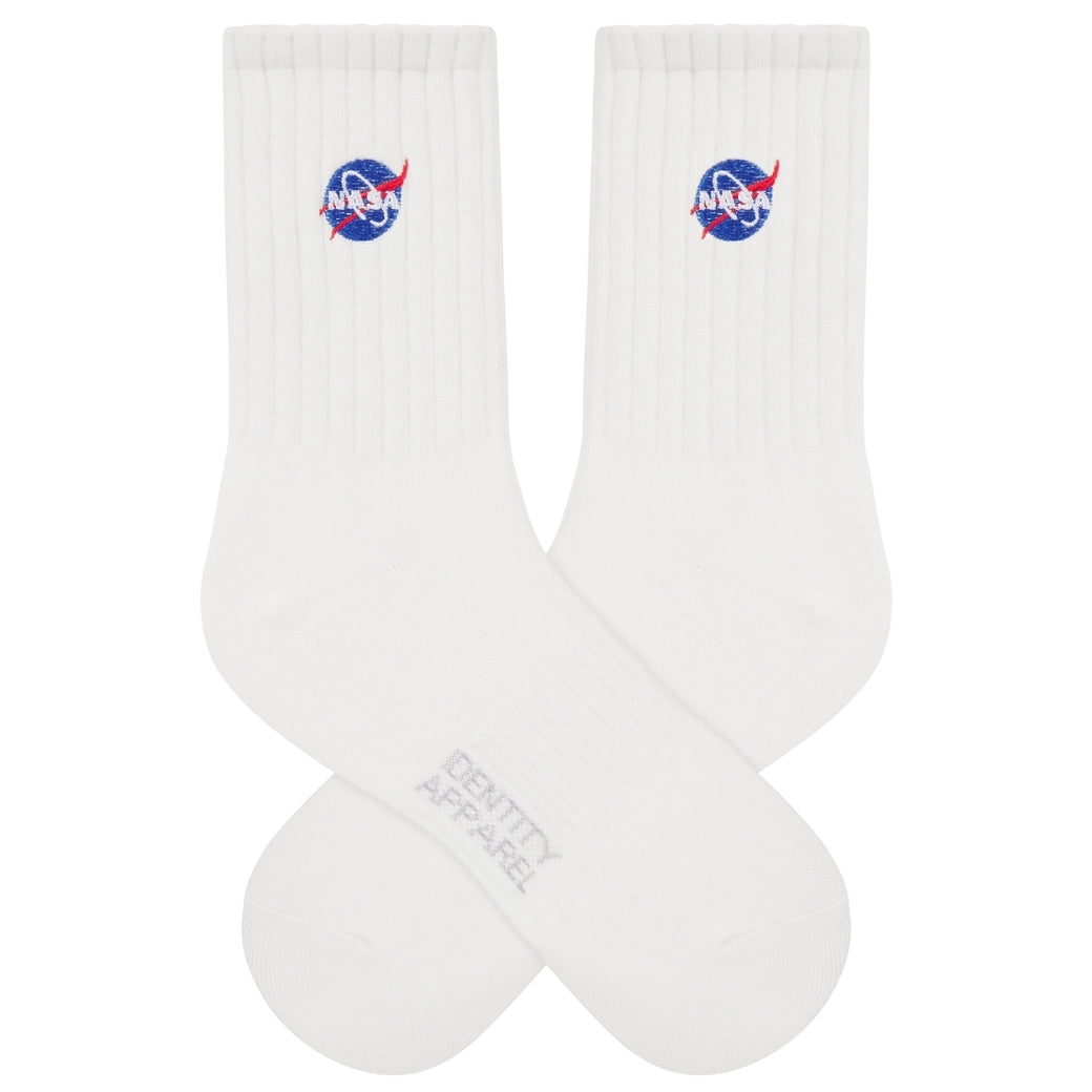 Basic Crew Socks with NASA Embroidery