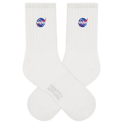 Basic Crew Socks with NASA Embroidery