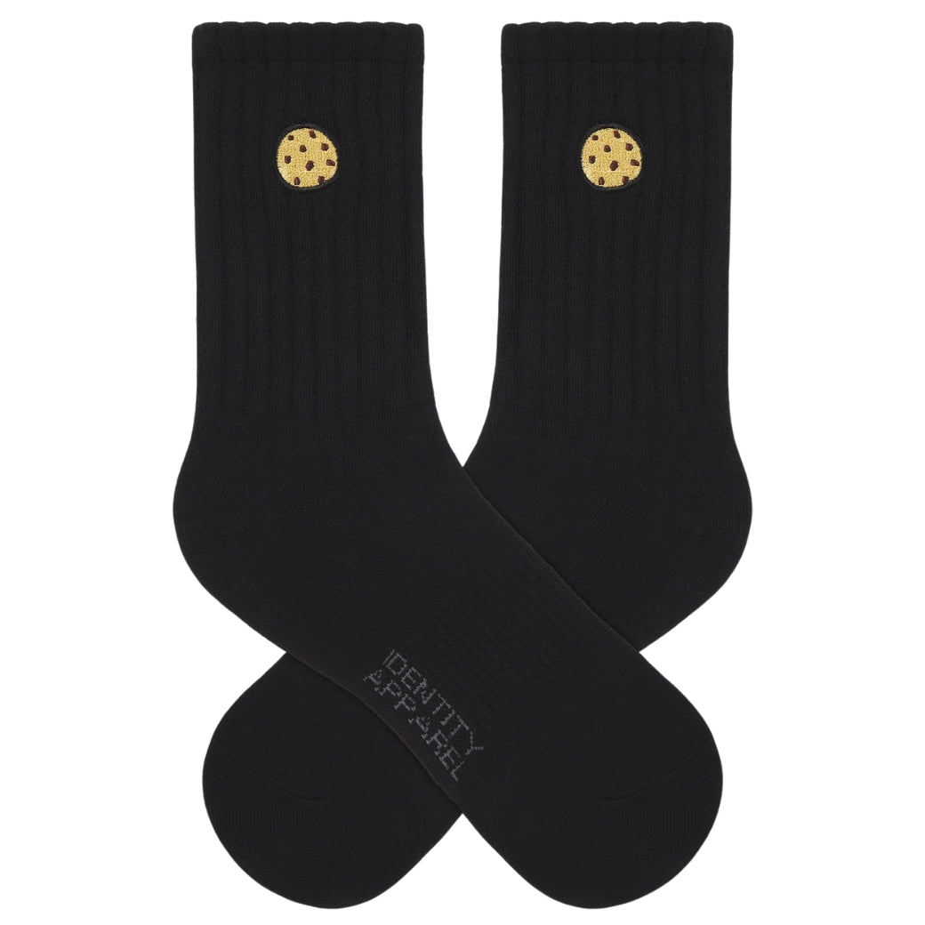 Basic Crew Socks with Cookie Embroidery