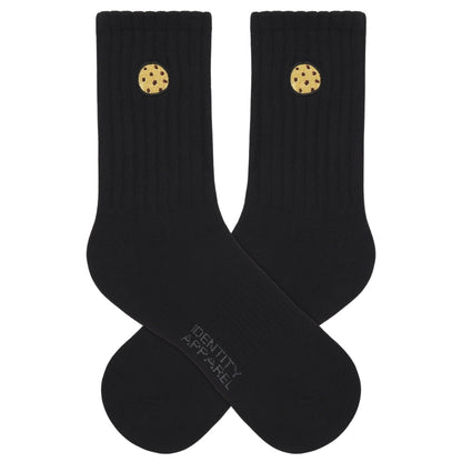 Basic Crew Socks with Cookie Embroidery