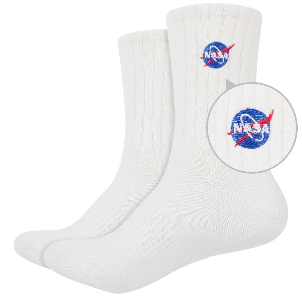 Basic Crew Socks with NASA Embroidery
