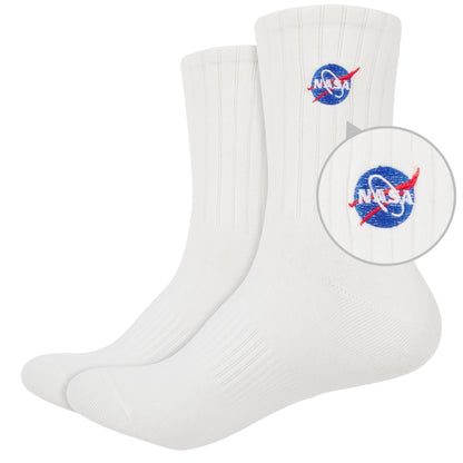 Basic Crew Socks with NASA Embroidery