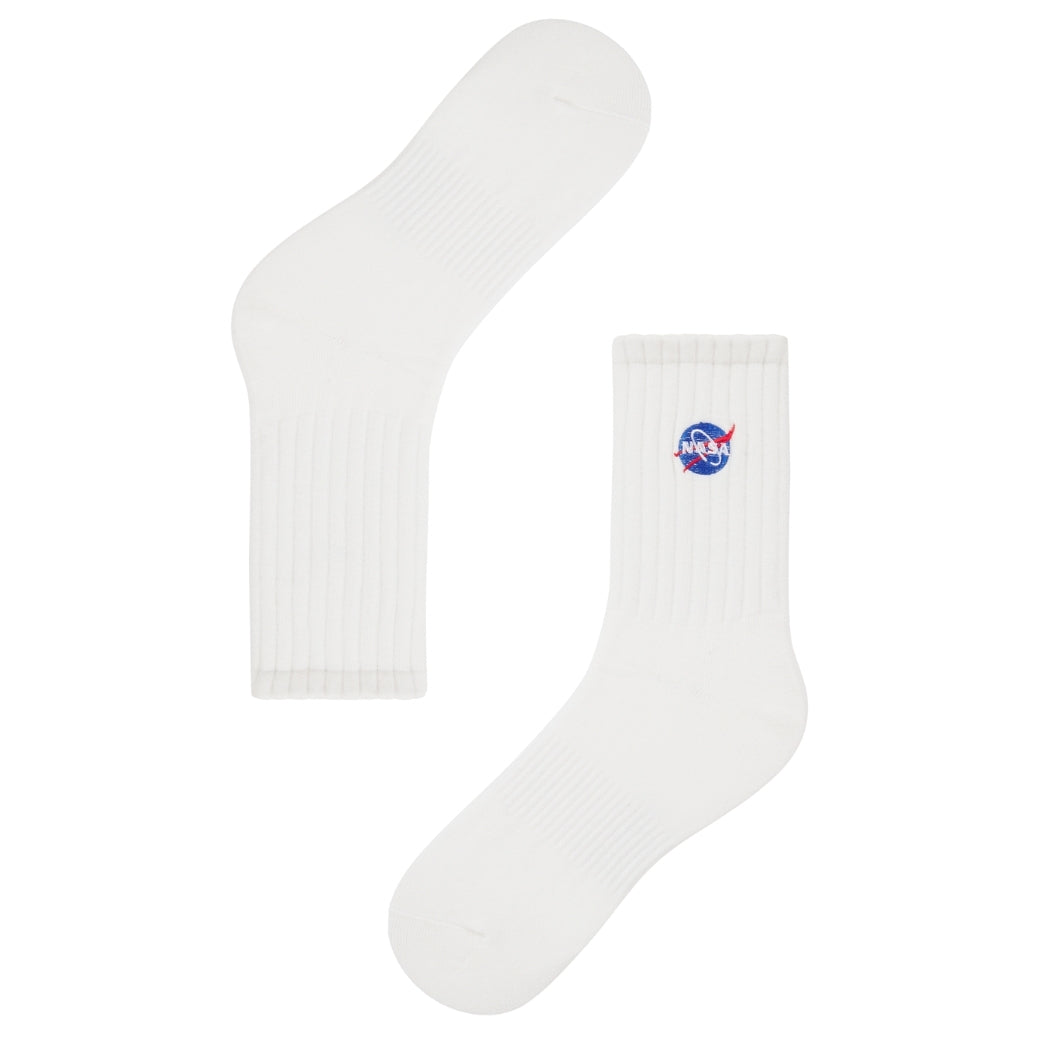 Basic Crew Socks with NASA Embroidery