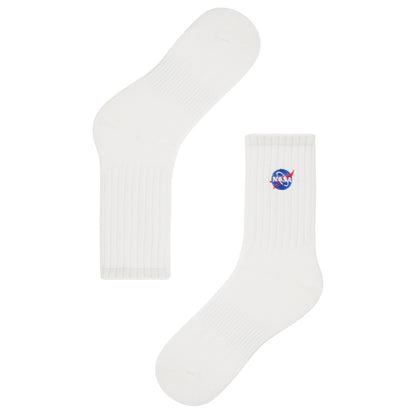Basic Crew Socks with NASA Embroidery