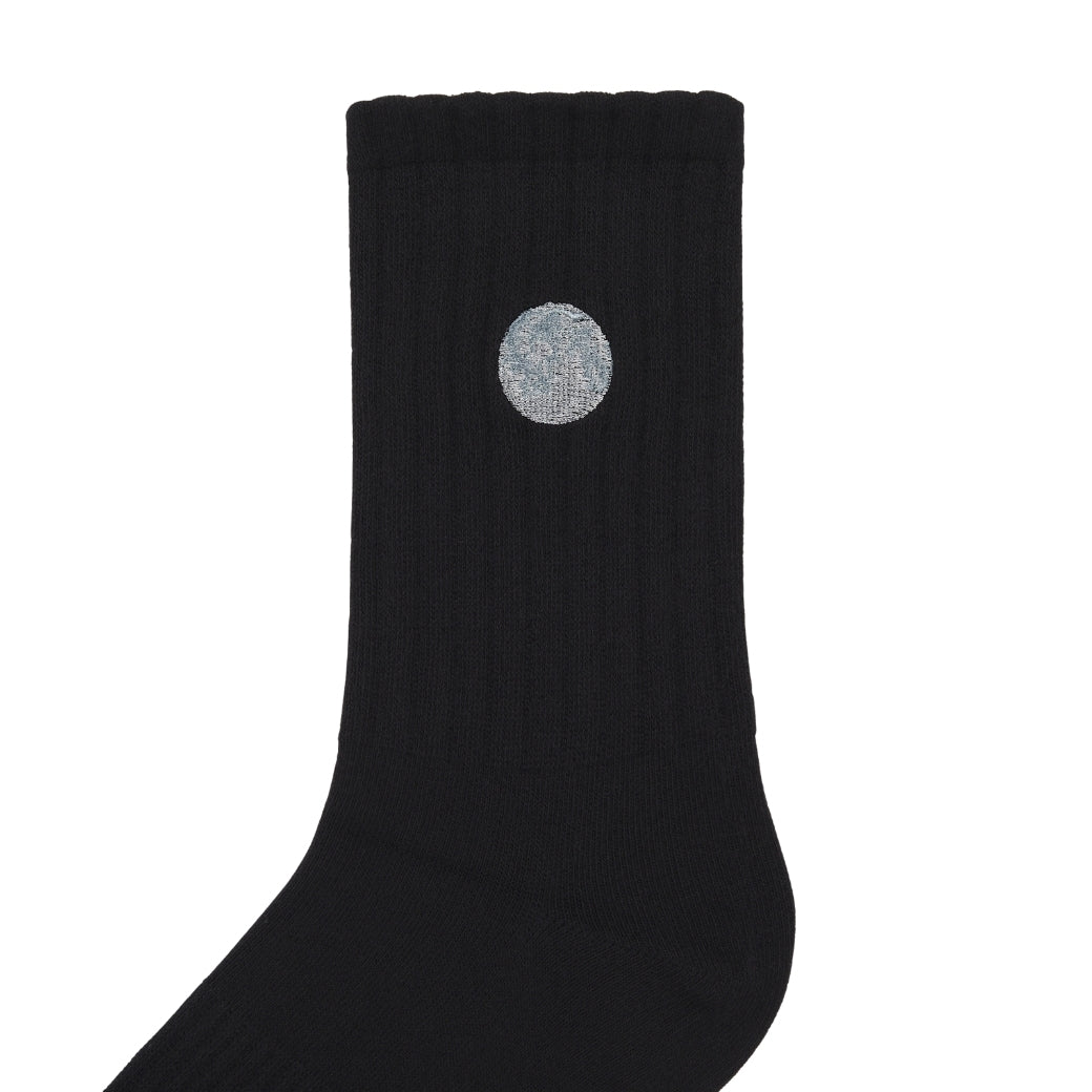 Basic Crew Socks with Moon Embroidery