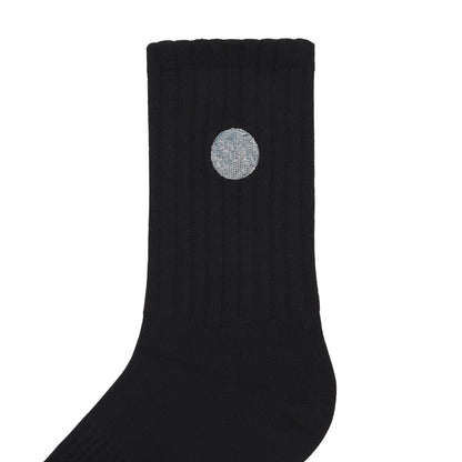 Basic Crew Socks with Moon Embroidery