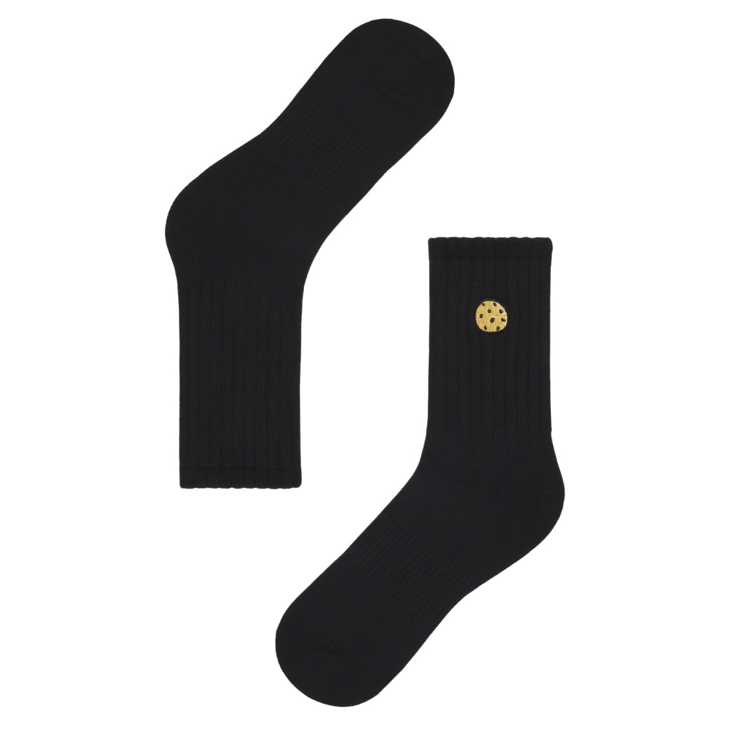 Basic Crew Socks with Cookie Embroidery