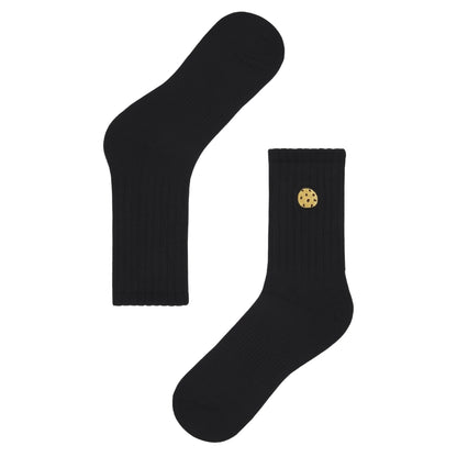 Basic Crew Socks with Cookie Embroidery