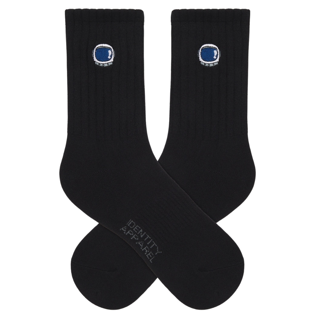 Basic Crew Socks with Astro Embroidery