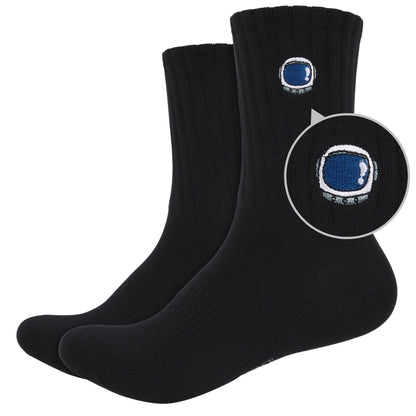 Basic Crew Socks with Astro Embroidery