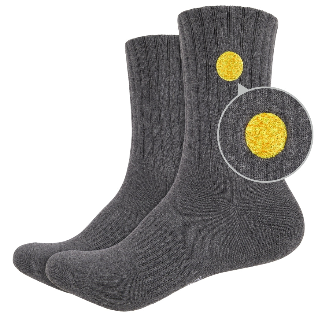 Basic Crew Socks with Sun Embroidery
