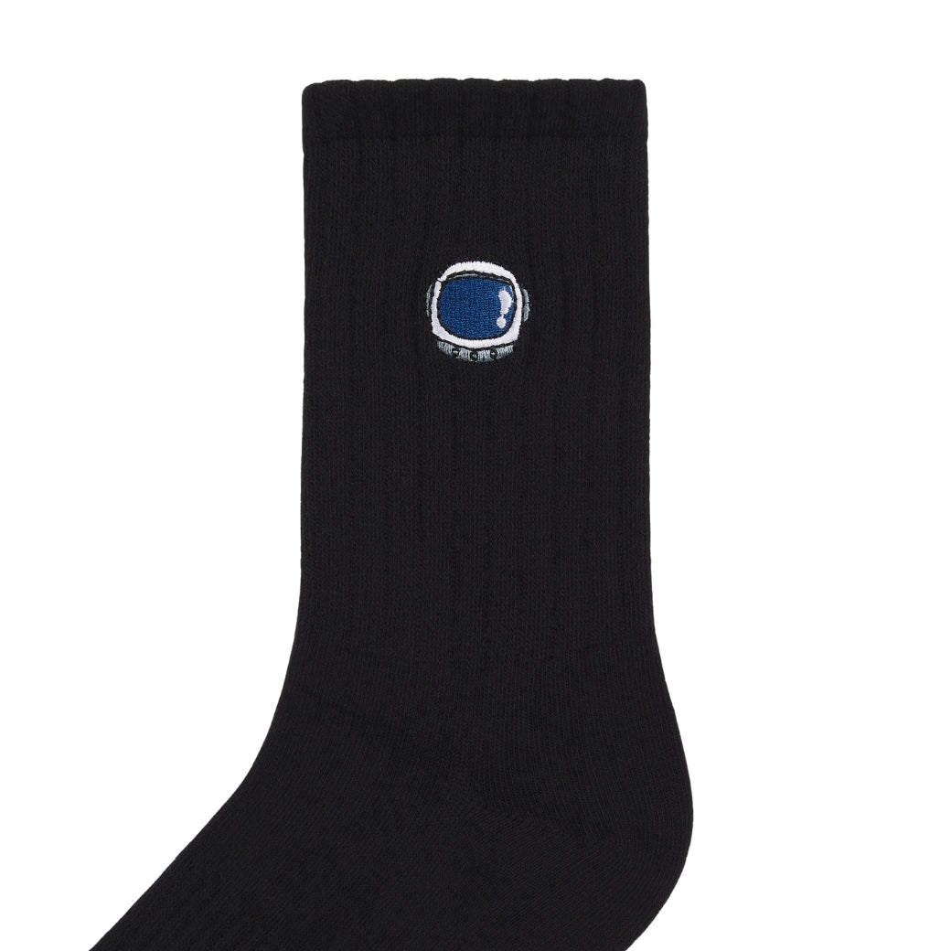Basic Crew Socks with Astro Embroidery