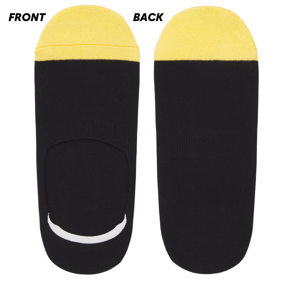 No-Show Invisible Multicolor Cotton Boat Socks with Wide Opening Anti Slip Heel Gel