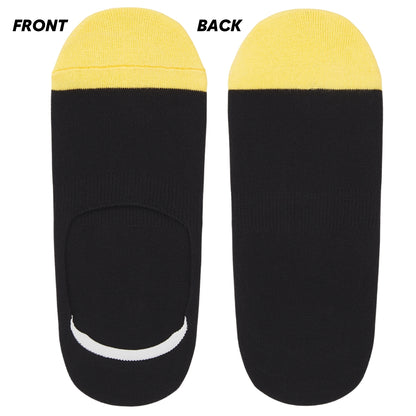 No-Show Invisible Multicolor Cotton Boat Socks with Wide Opening Anti Slip Heel Gel