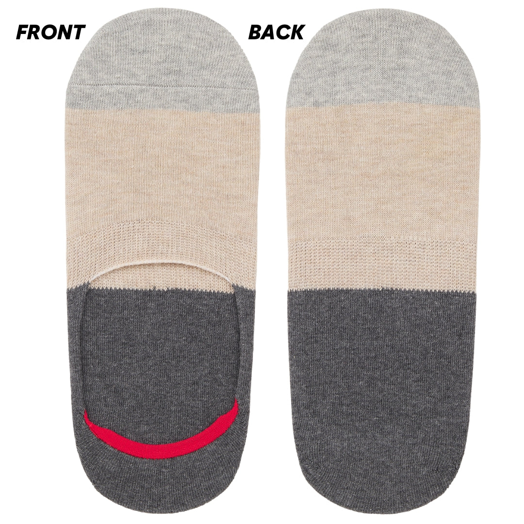 No-Show Invisible Multicolor Cotton Boat Socks with Wide Opening Anti Slip Heel Gel