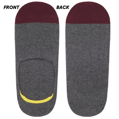 No-Show Invisible Multicolor Cotton Boat Socks with Wide Opening Anti Slip Heel Gel