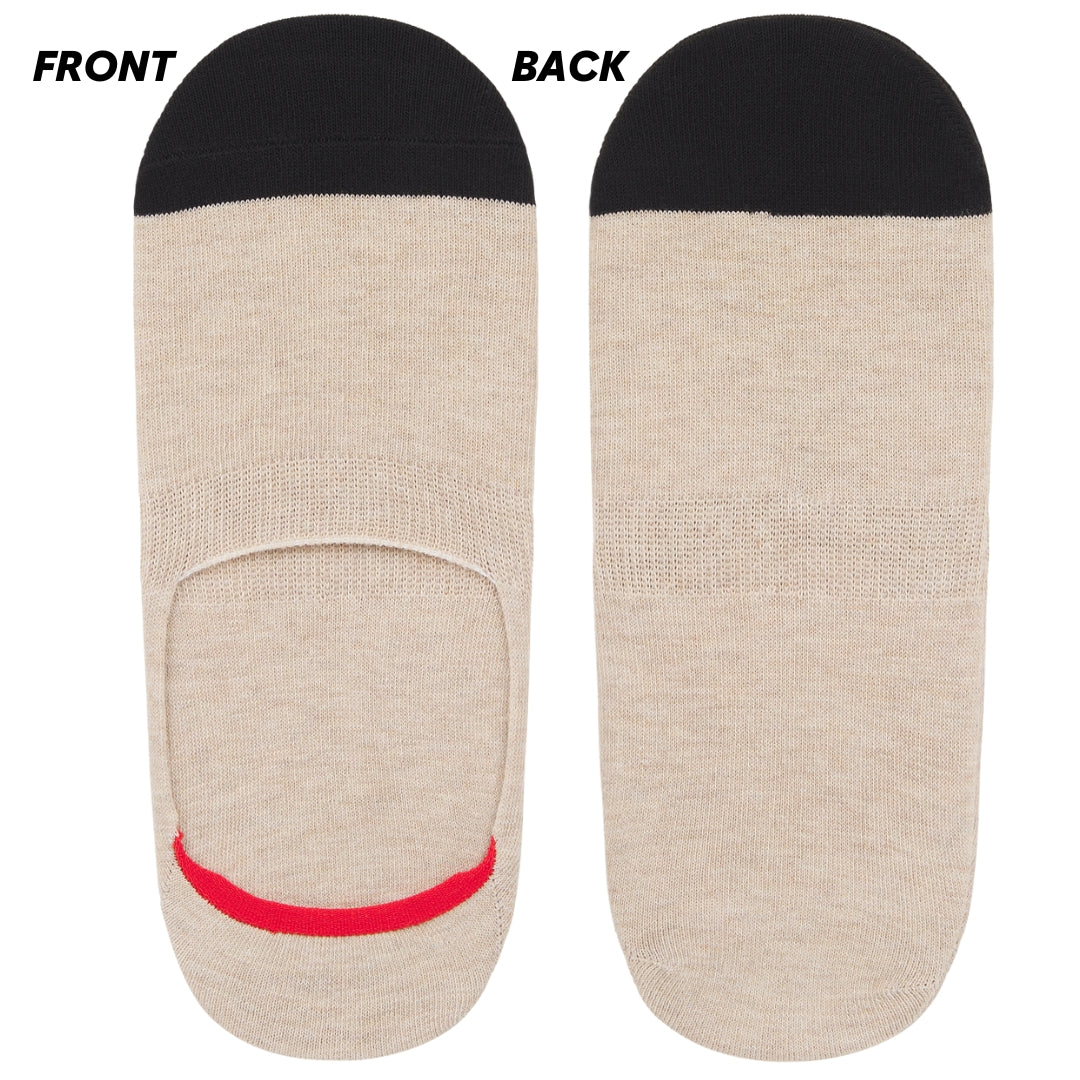 No-Show Invisible Multicolor Cotton Boat Socks with Wide Opening Anti Slip Heel Gel