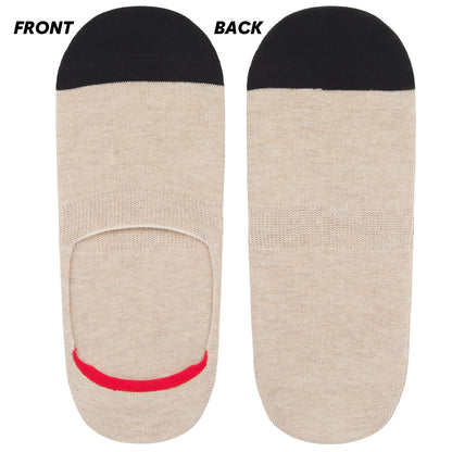 No-Show Invisible Multicolor Cotton Boat Socks with Wide Opening Anti Slip Heel Gel