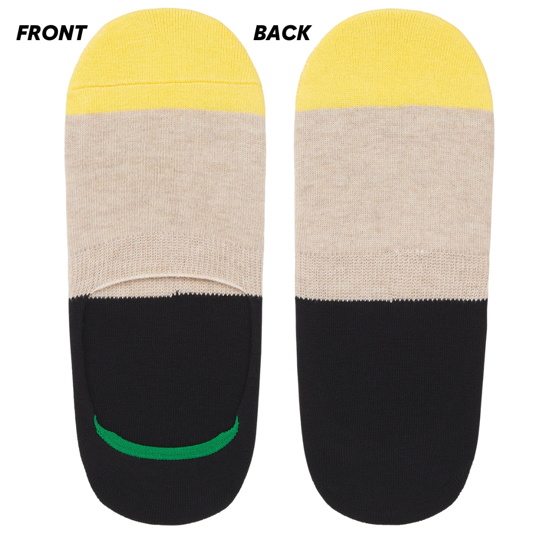No-Show Invisible Multicolor Cotton Boat Socks with Wide Opening Anti Slip Heel Gel