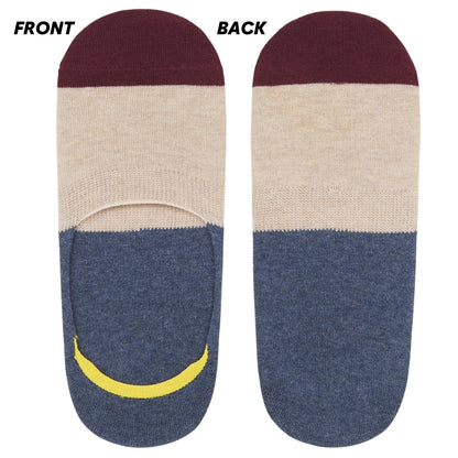 No-Show Invisible Multicolor Cotton Boat Socks with Wide Opening Anti Slip Heel Gel