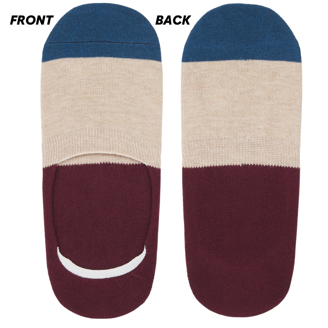 No-Show Invisible Multicolor Cotton Boat Socks with Wide Opening Anti Slip Heel Gel