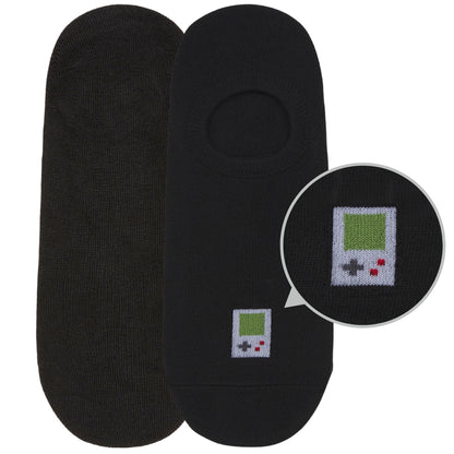 Below the Ankle Hidden Invisible No-Show Cotton Foot Socks with Retro Game Print