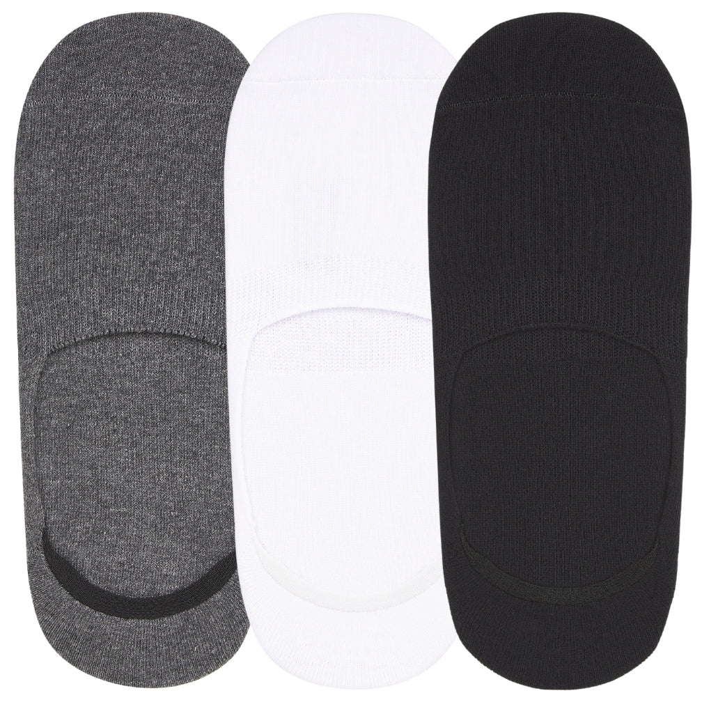 No-Show Invisible Basic Boat Socks with Wide Opening and Anti Slip Heel Gel