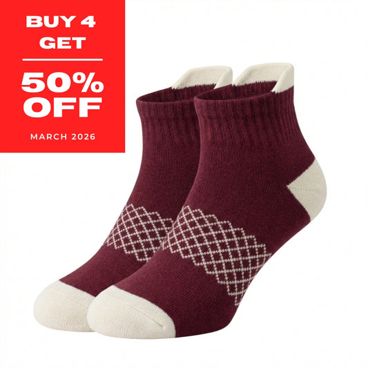 Ankle-length nylon running socks – Maroon