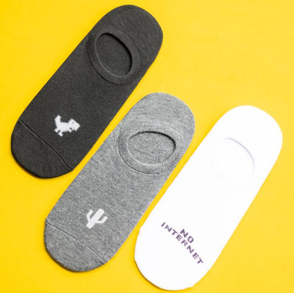 Below the Ankle Hidden Invisible No-Show Cotton Foot Socks with Retro Game Print