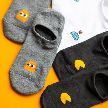 Below the Ankle Hidden Invisible No-Show Cotton Foot Socks with Retro Game Print