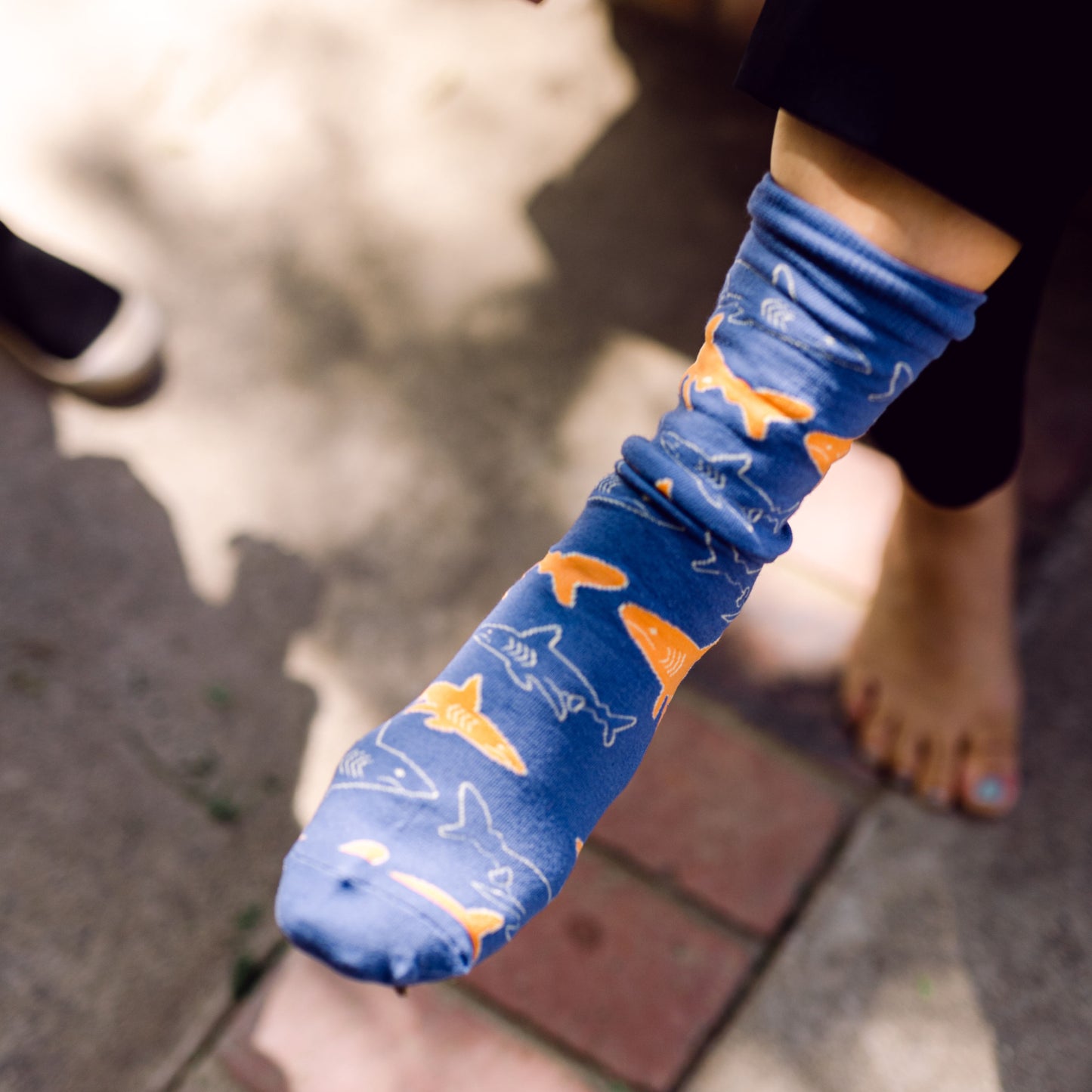 Shark Printed Crew Length Socks